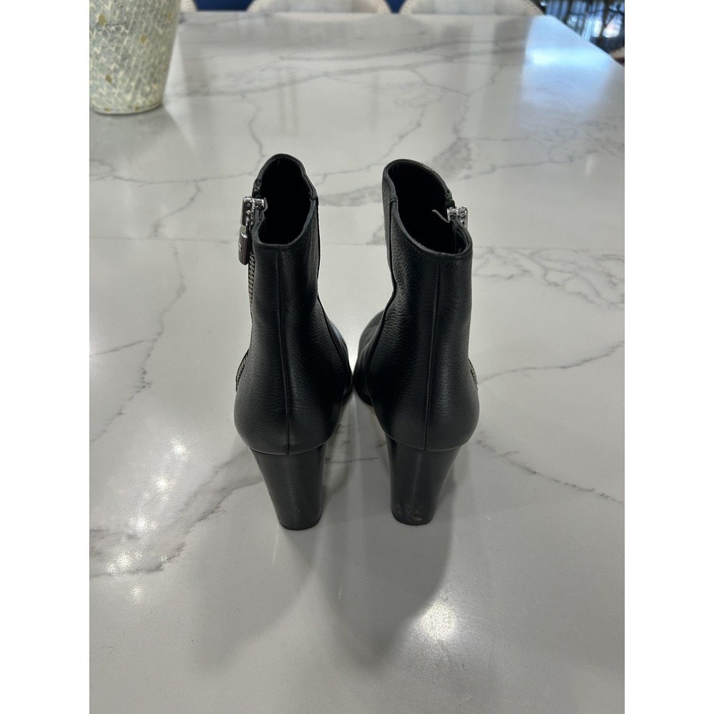 Michael Michael Kors Boots Womens Size 6.5 Black Ree Leather Ankle‎ Bootie Zip - Picture 4 of 9
